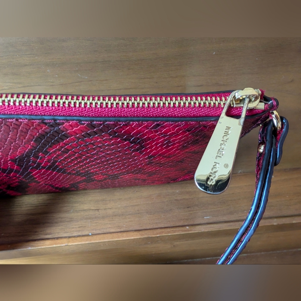 Michael Kors Jet Set Python Embossed Red/ Black L… - image 4